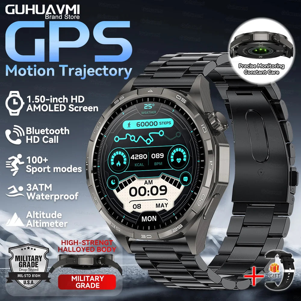 Montre Connectée GPS Sport 6 Pro - Écran Tactile, Appel Vocal, Étanche - Smartwatch Homme Outdoor