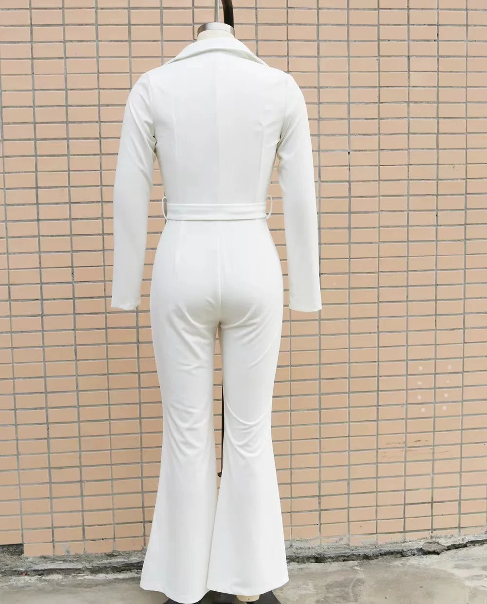 combinaison taille haute femme pantalon évasé élégant