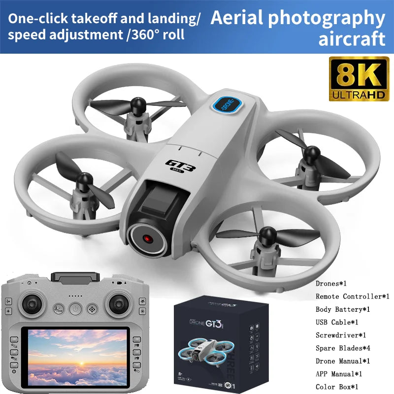 Drone GT3 8K HD double caméra 180 °