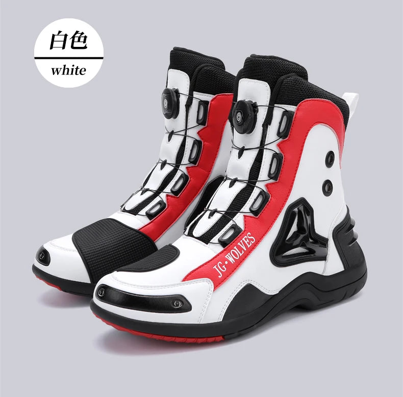 Bottes de moto taille haute avec protection