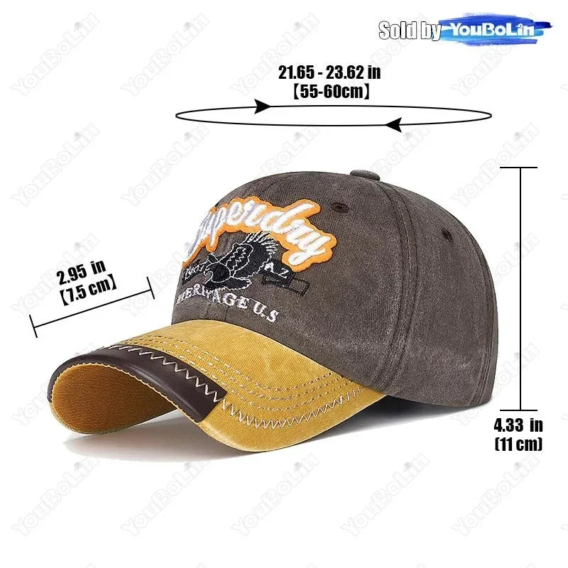 casquette style rétro tissus/croute de cuir velour brodé