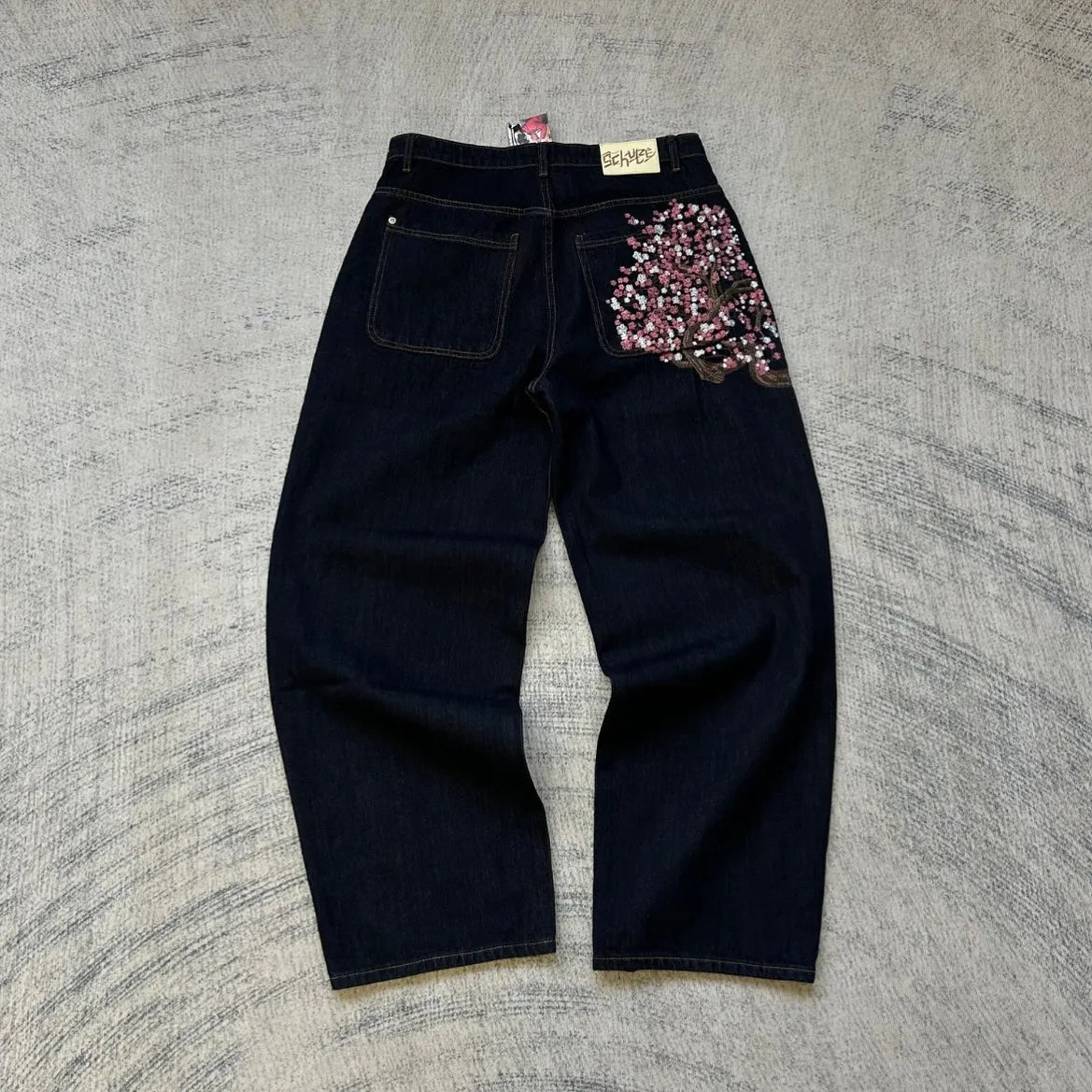 Jeans Hip-hop taille basse, jambes larges