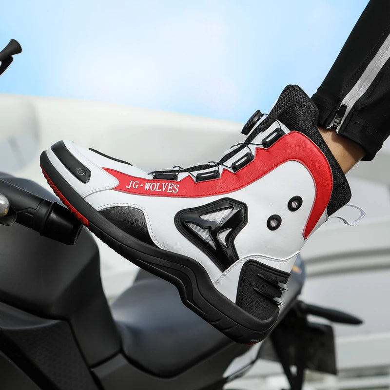 Bottes de moto taille haute avec protection