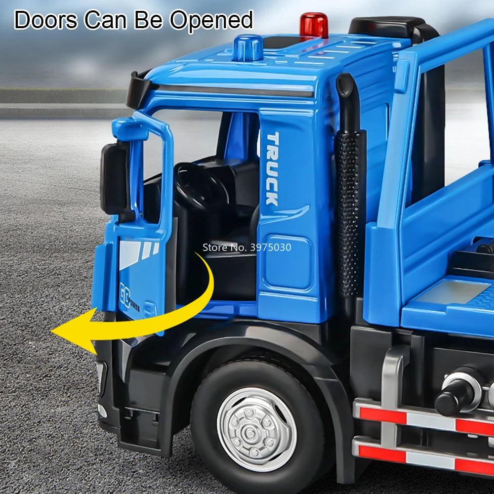 camion de dépannage au 1/24 en acier avec plateau arrière électrique/son et lumière