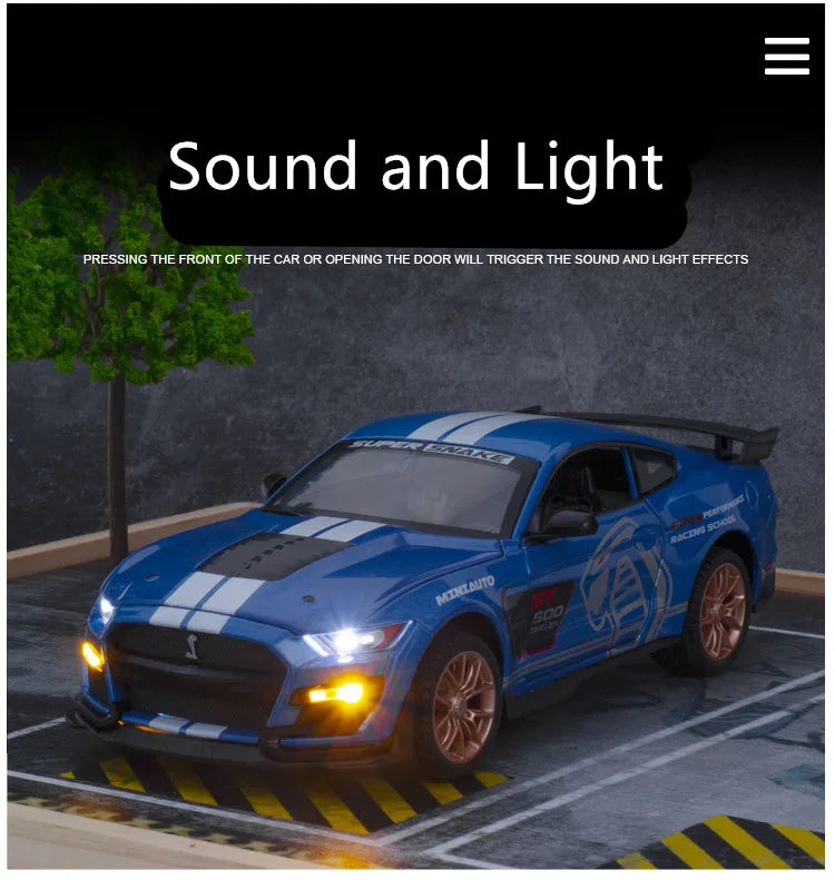 1:24 Ford Mustang Shelby GT500 en métal avec son et lumières