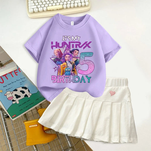 2 pièces Kpop démon chasseurs jupe T-shirt