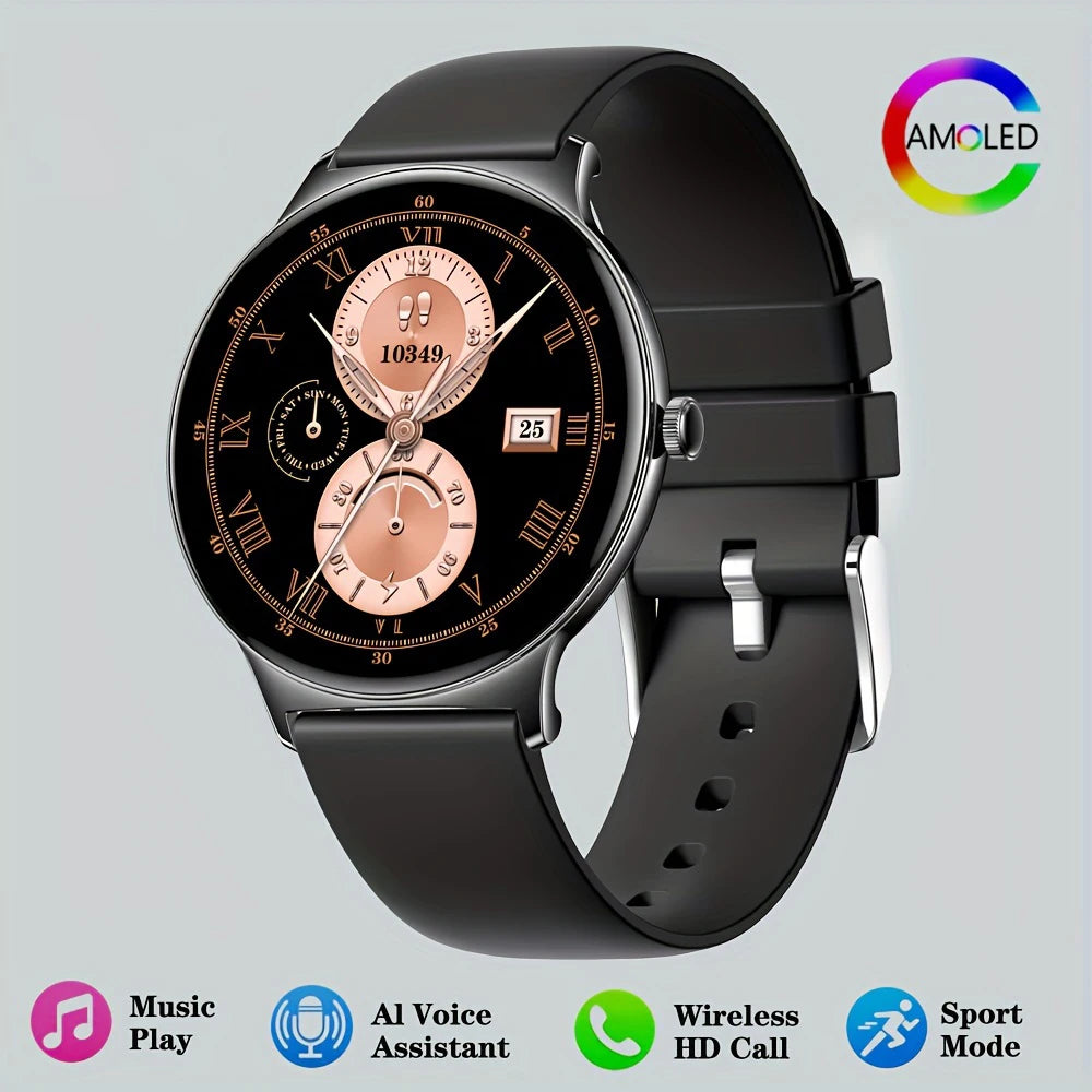 Montre Connectée Femme V89 Ultra-Fine 1.43" - Smartwatch Élégante Bluetooth IP68