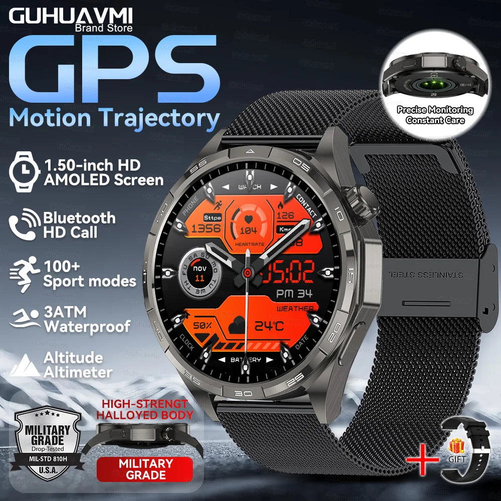 Montre Connectée GPS Sport 6 Pro - Écran Tactile, Appel Vocal, Étanche - Smartwatch Homme Outdoor