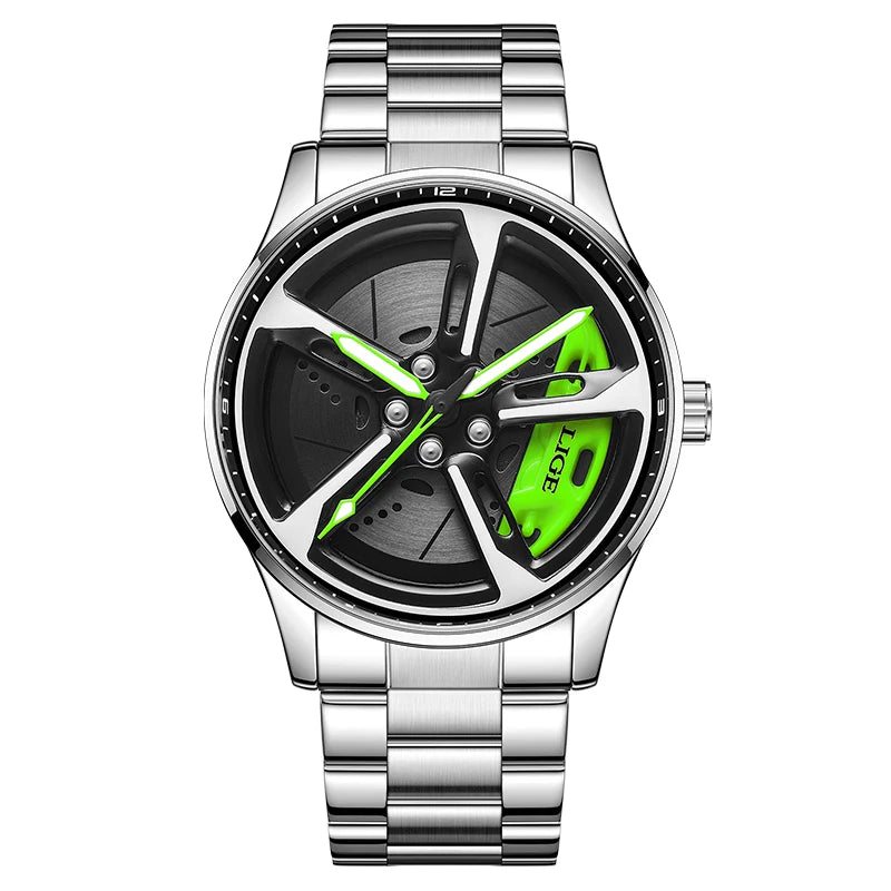 LIGE 2025 cadran rotatif montre-bracelet sport à Quartz étrier de frein