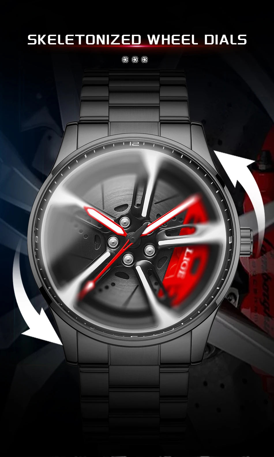 LIGE 2025 cadran rotatif montre-bracelet sport à Quartz étrier de frein