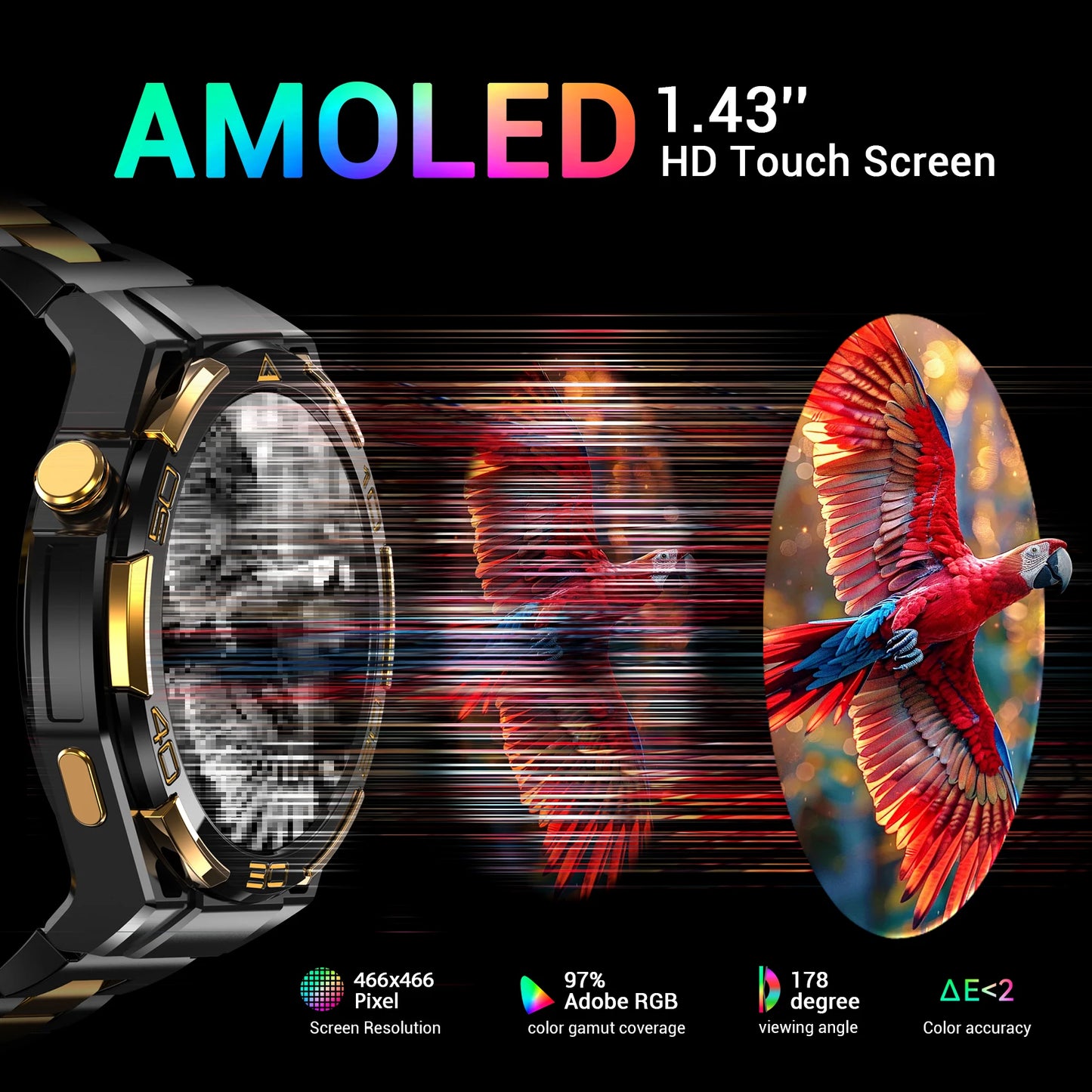 Montre Intelligente Outdoor Blackview W90 Pro GPS - AMOLED 1.43" 900mAh 20 Jours - MONASTORESHOP.COM