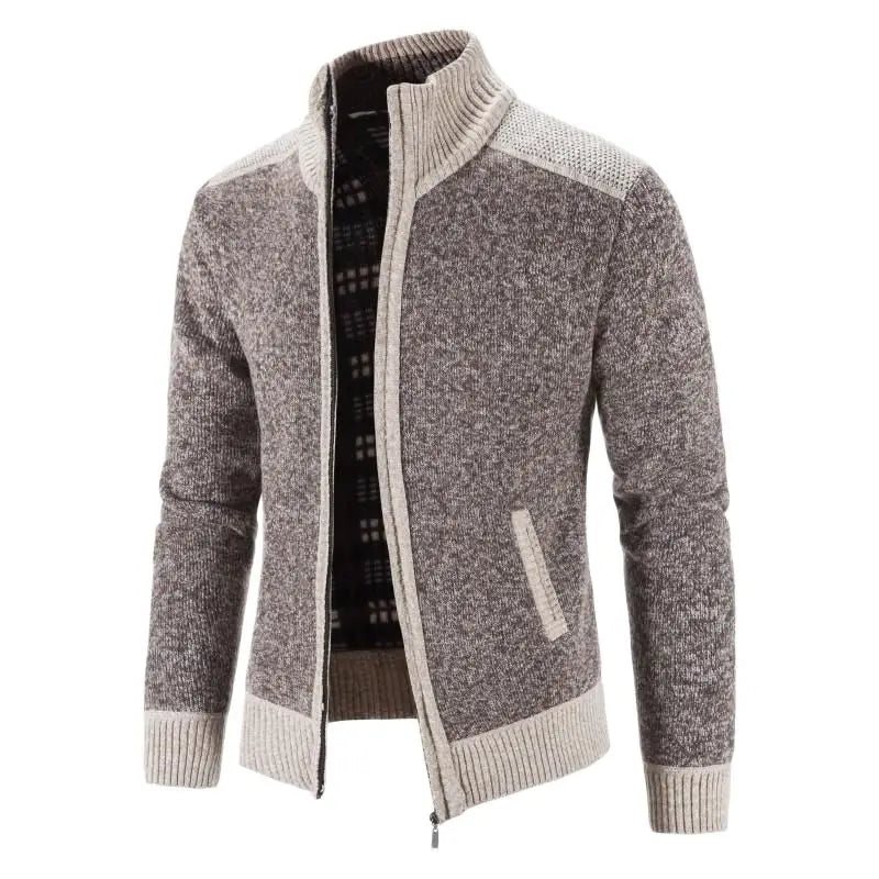 Veste Patchwork Homme Hiver - Cardigan Zippé Tendance | MONASTORESHOP.COM