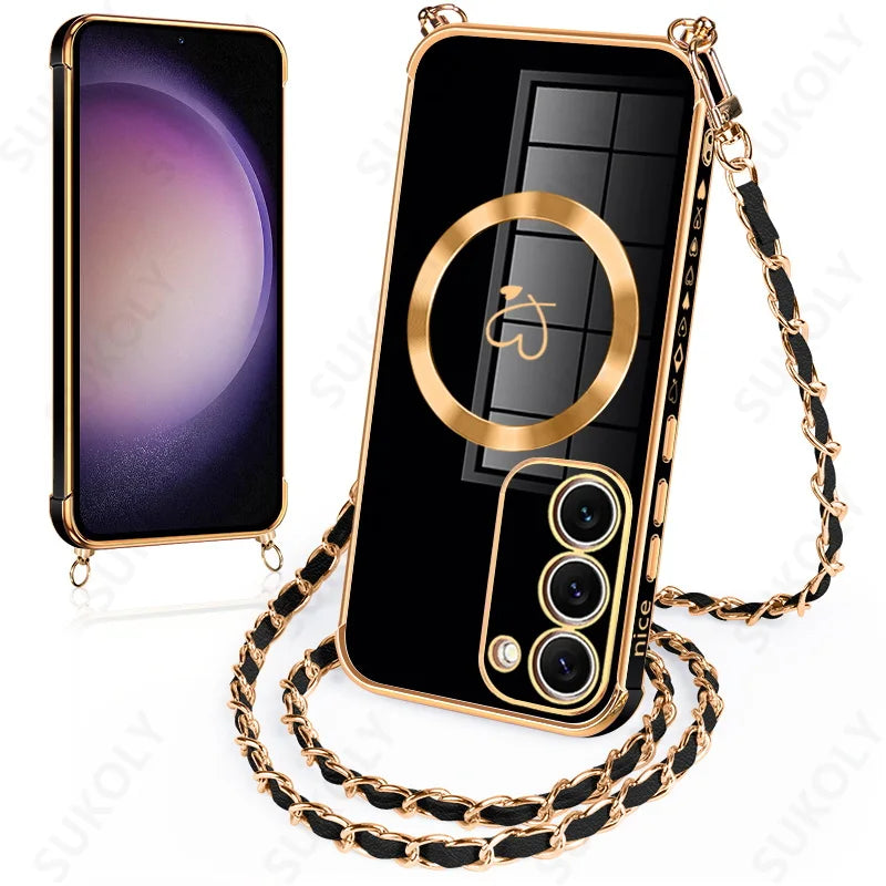 Étui à bandoulière pour femmes Samsung Galaxy S23 ultra au S24 FE