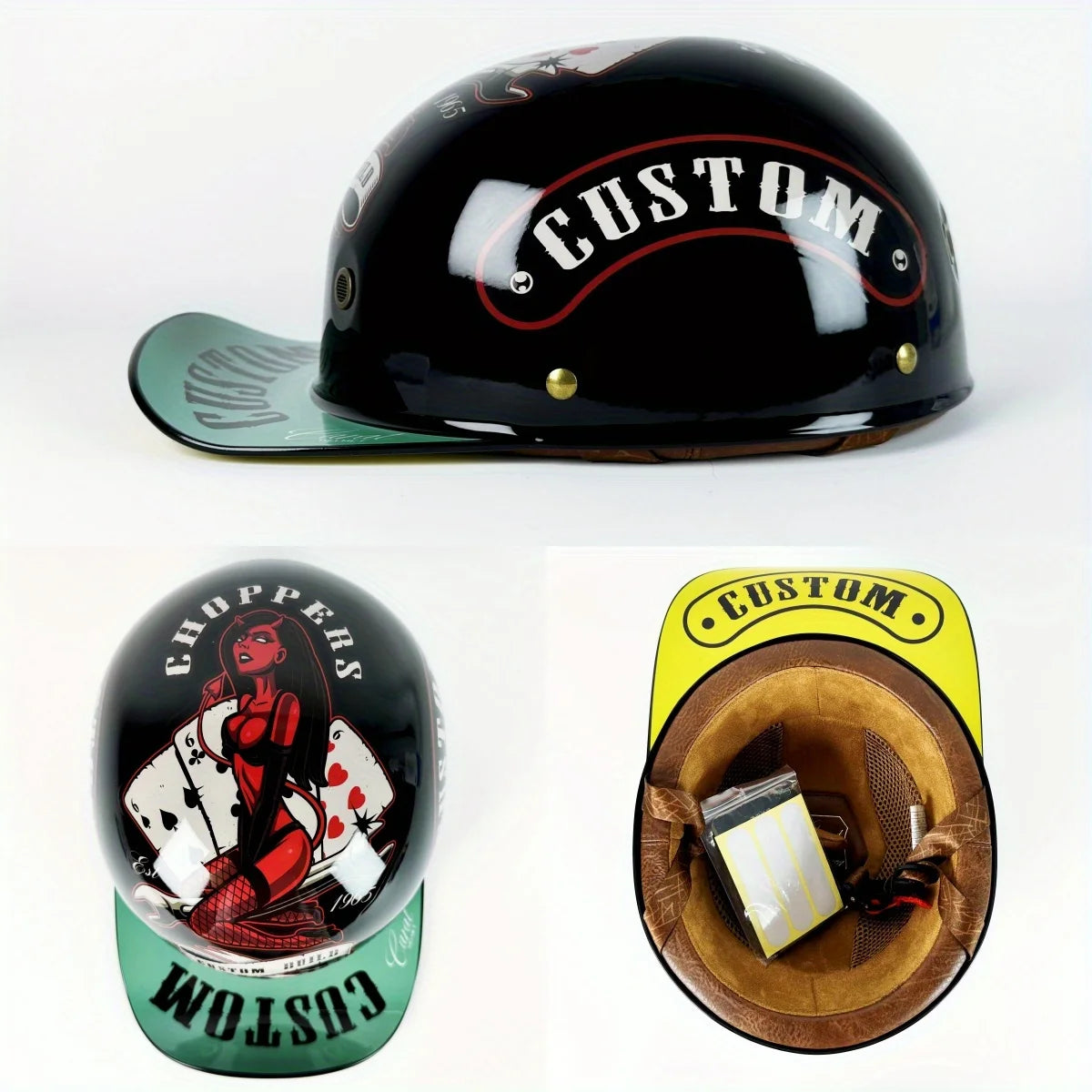 casque retro façon casquette de baseball pour harley/indian ou moto vintage
