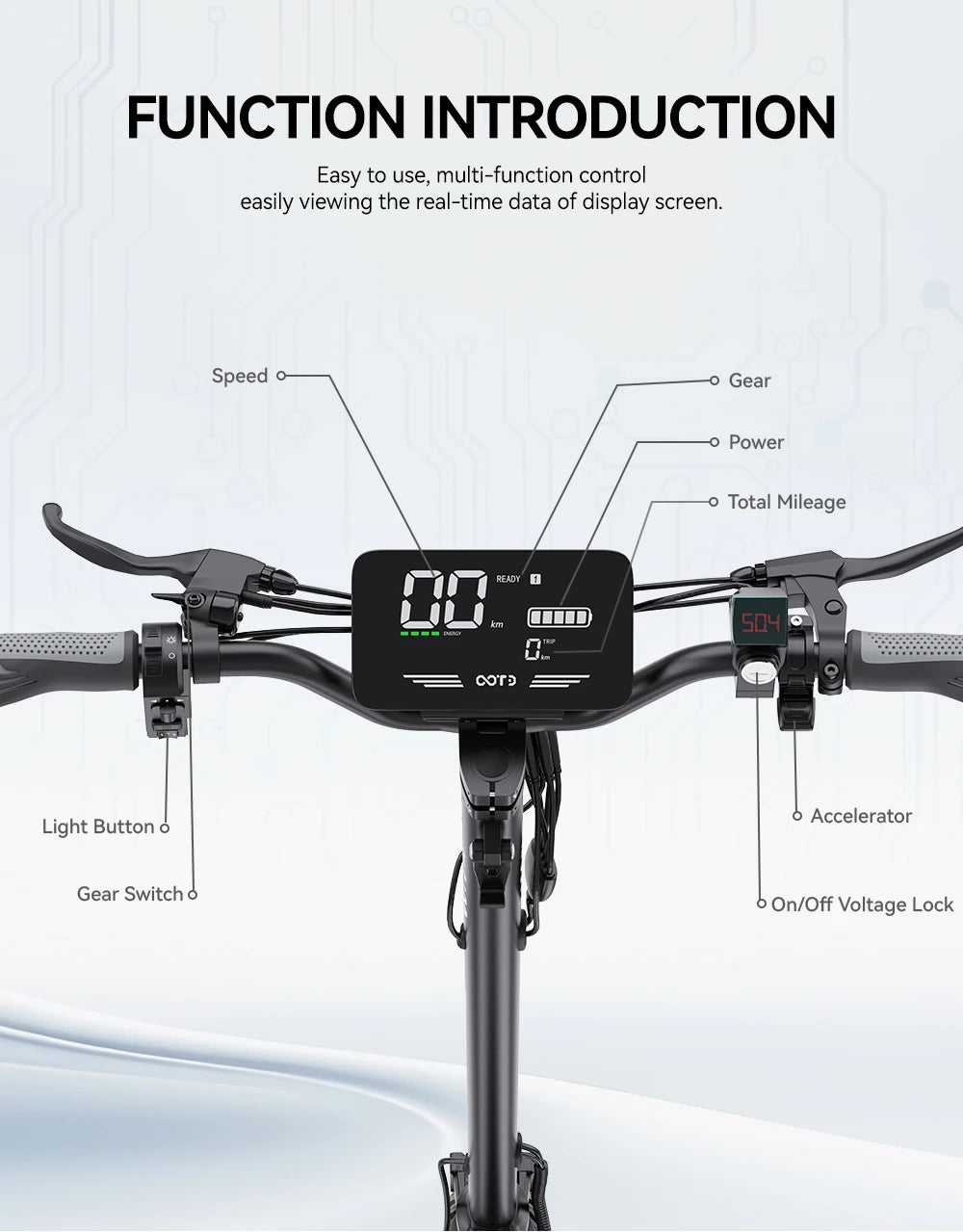 E-scooter de ville avec pneus tout terrain 900W 48V 13AH