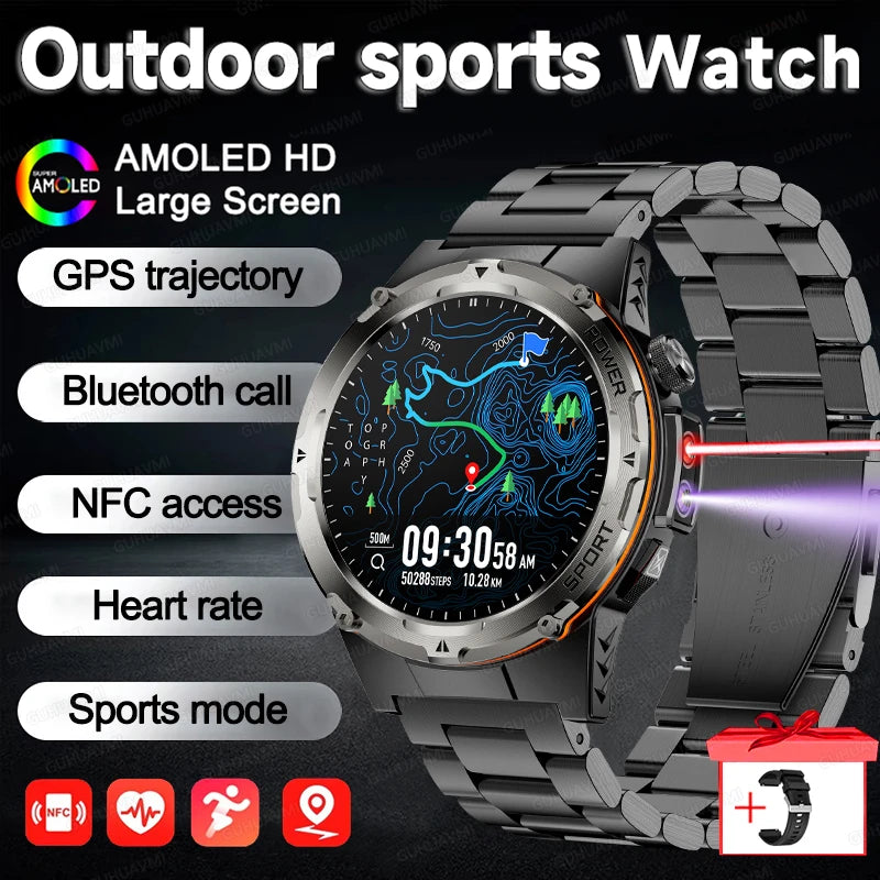 Montre Intelligente GPS Homme Sport 2025 - 500mAh NFC HD Appel IP68 Étanche - MONASTORESHOP.COM