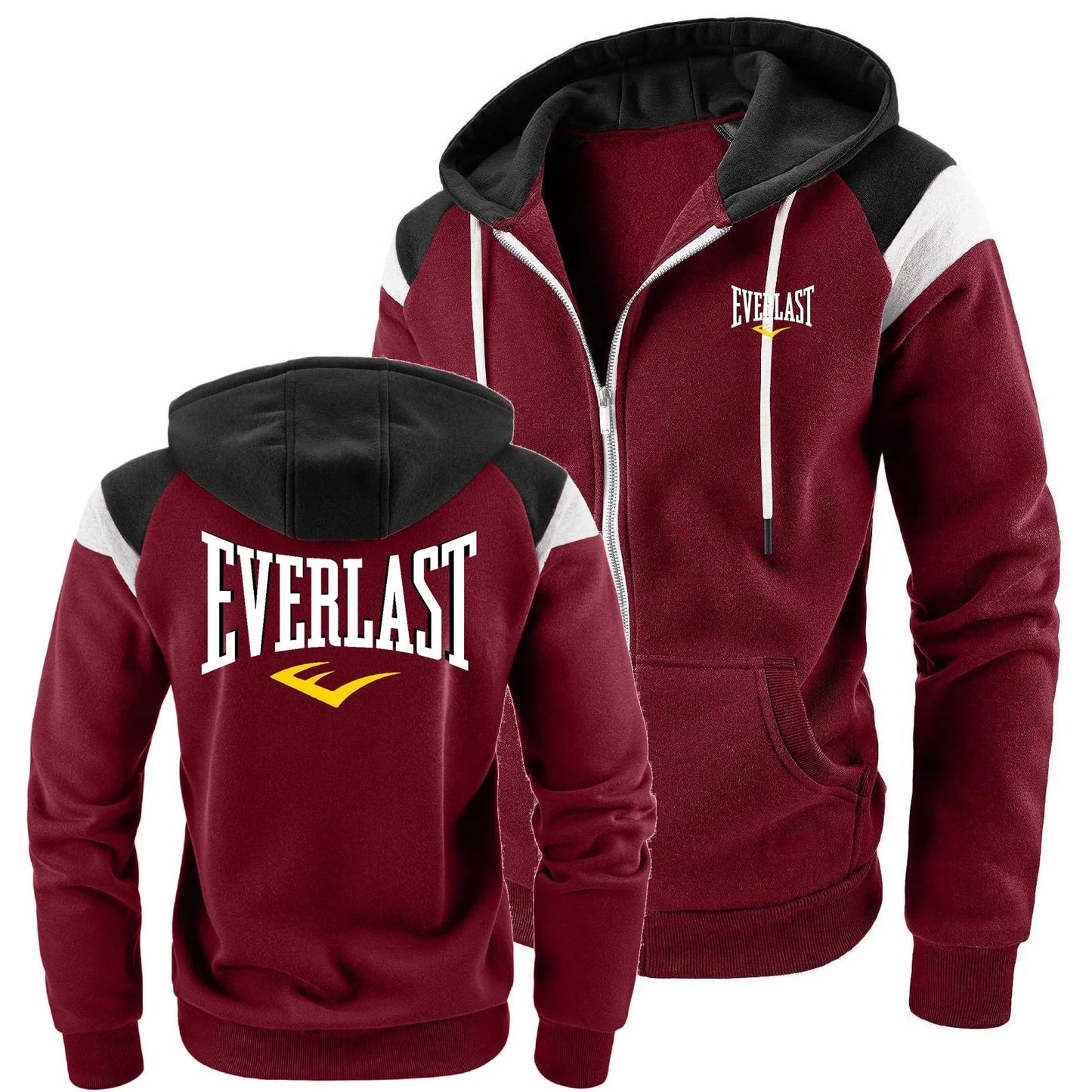 veste zippé a capuche sport Everlast pour hommes avec ou sans logo