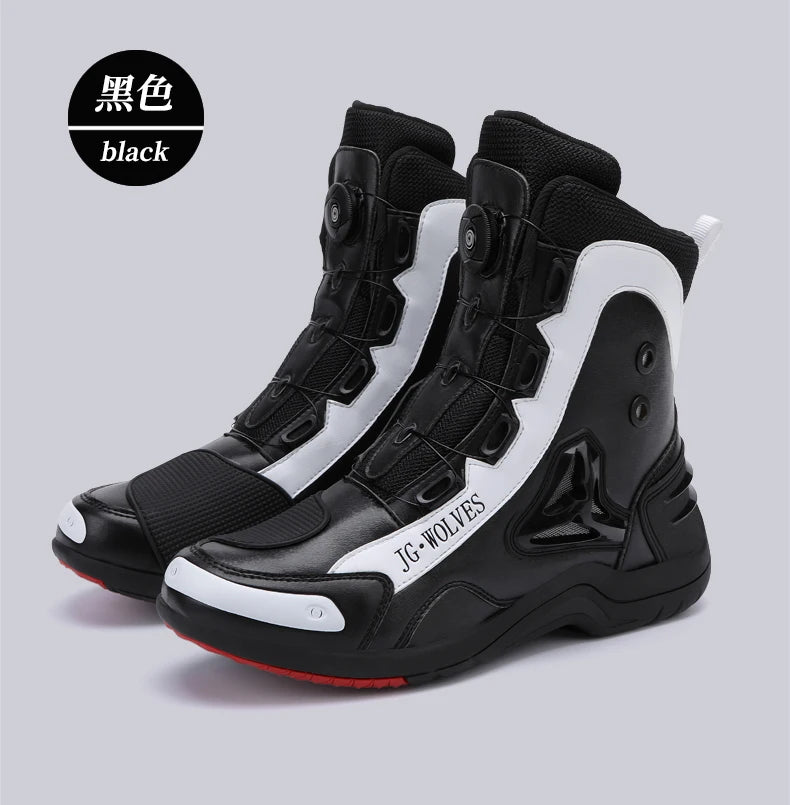 Bottes de moto taille haute avec protection