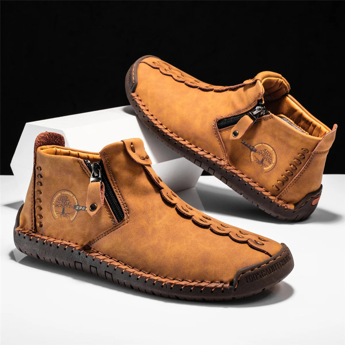 Mocassins en cuir faits à la main pour hommes