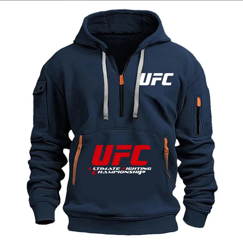 sweat a capuche demi zippé hommes et femmes "UFC championship"