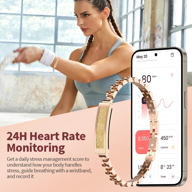 LIGE nouveau sans écran montre intelligente femmes IP68 étanche moniteur de fréquence cardiaque ios android