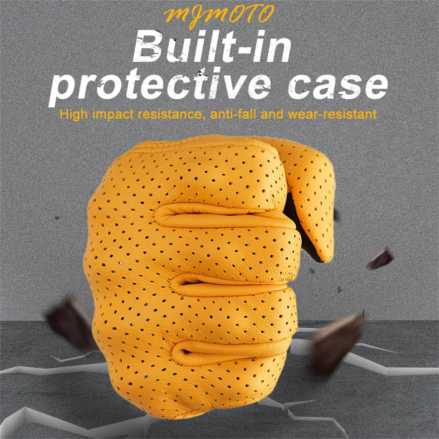 Gants de Moto en cuir rétro classique perforé ou non/ antidérapant hommes/femmes