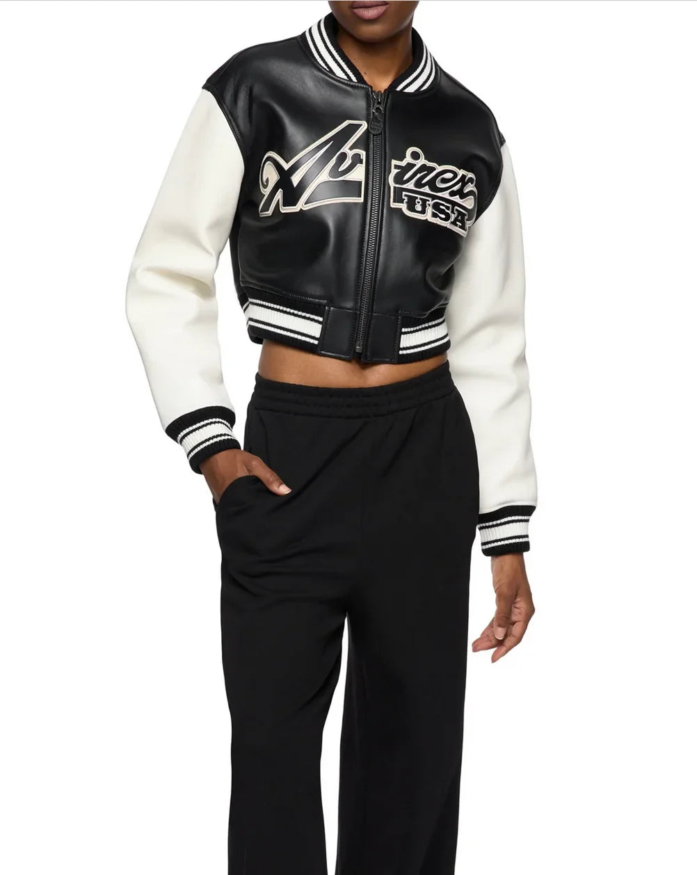 blouson aviateur  cour pour femmes en véritable peau d'agneau/daim manche longue