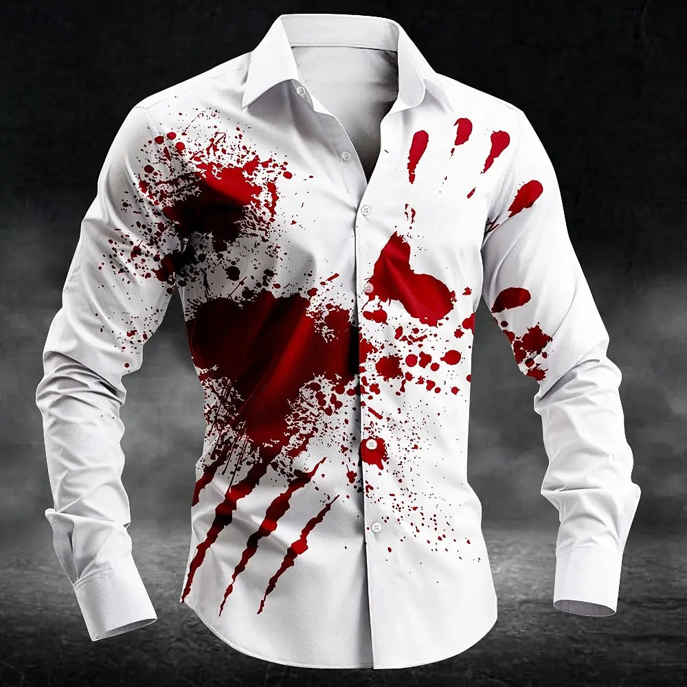 chemise blanche taché de sang  pour fête halloween