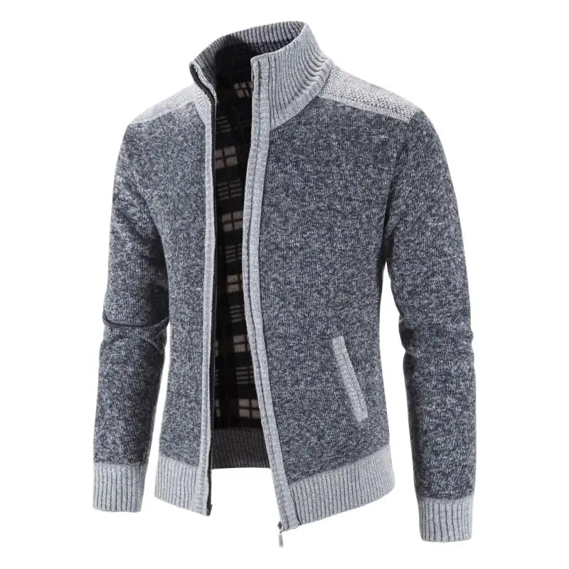 Veste Patchwork Homme Hiver - Cardigan Zippé Tendance | MONASTORESHOP.COM