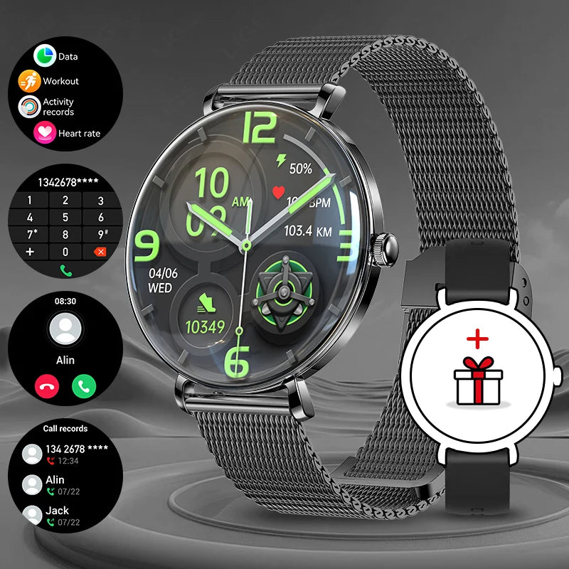 LIGE nouvelle montre intelligente femmes 1.43 "AMOLED ecran HD