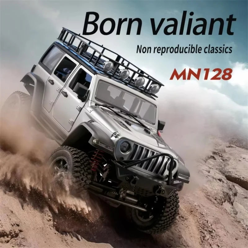 MN128 1/12 RC voiture 4WD Jeep modèle 2.4G télécommande lumière LED 4X4 hors route