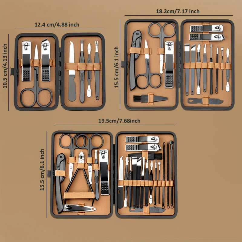 Kit de manucure professionnel en acier inoxydable (7/16/18 pièces)