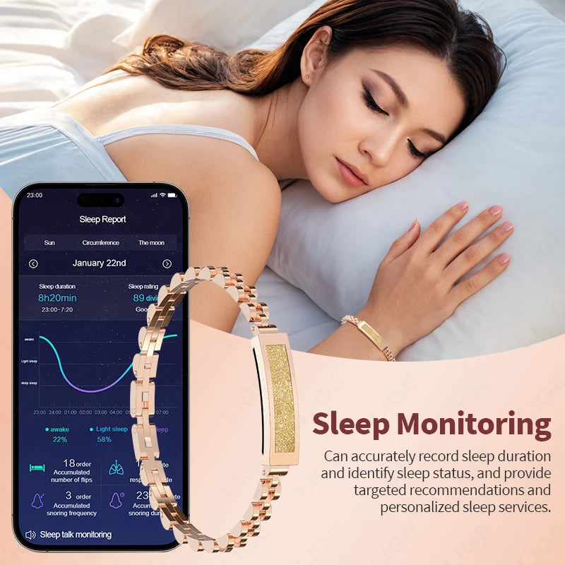 LIGE nouveau sans écran montre intelligente femmes IP68 étanche moniteur de fréquence cardiaque ios android