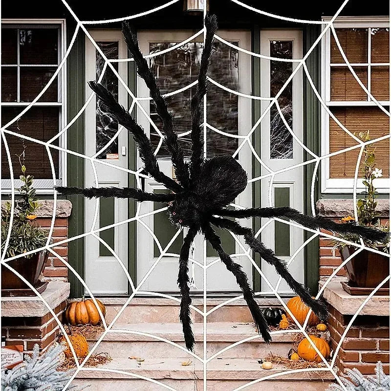 grande araignée en peluche déco pour halloween
