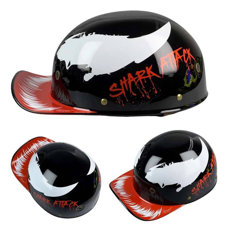 casque retro façon casquette de baseball pour harley/indian ou moto vintage