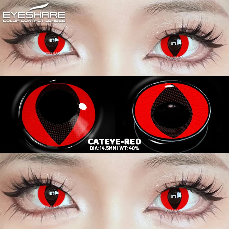 "Un seul regard… et l’horreur commence. Ose les lentilles Halloween."