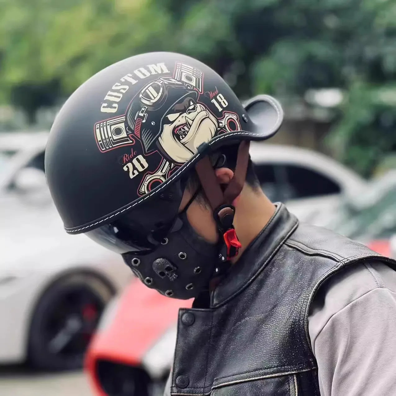 Casque de moto rétro hommes/femmes