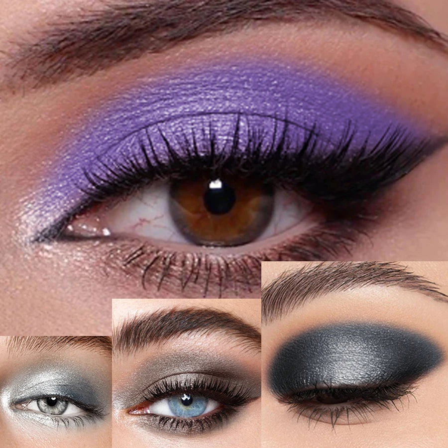 Crayon fard à paupières pailleté métallique, fard violet sur la paupière