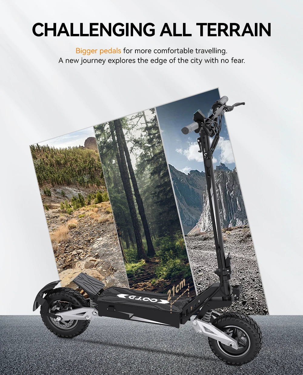 E-scooter de ville avec pneus tout terrain 900W 48V 13AH