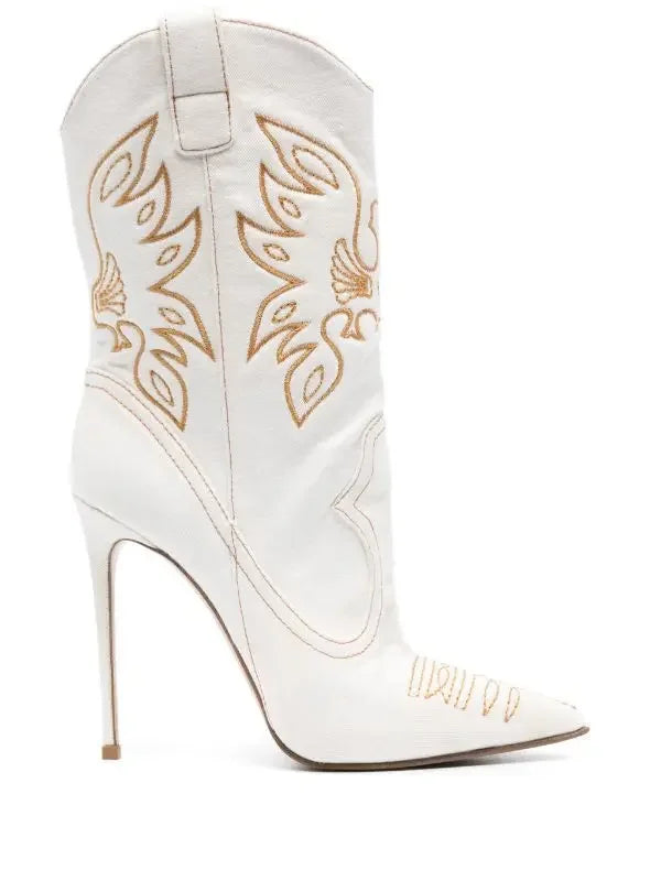 botte et bottine de cowboy femme a talon éguille et bout pointu