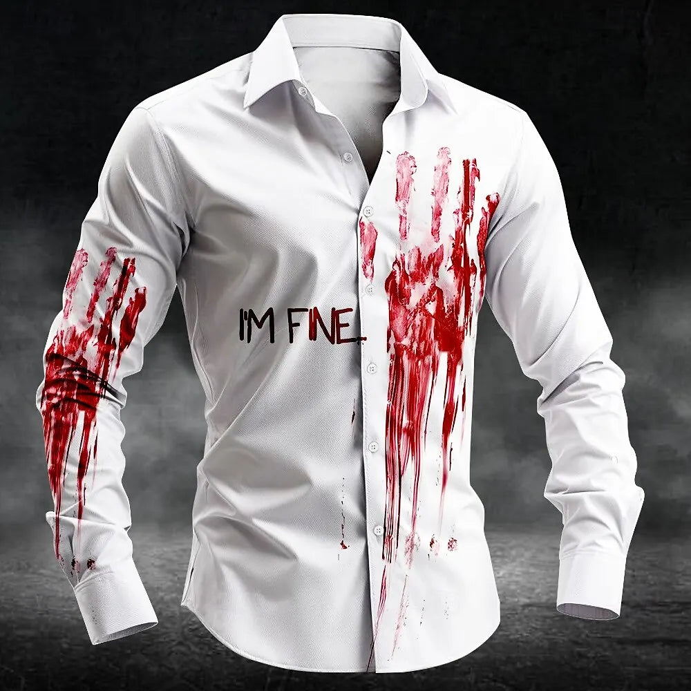 chemise blanche taché de sang  pour fête halloween