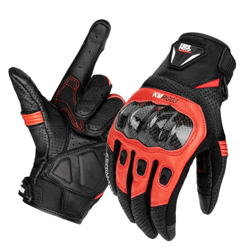 KEMIMOTO gants de Moto en cuir
