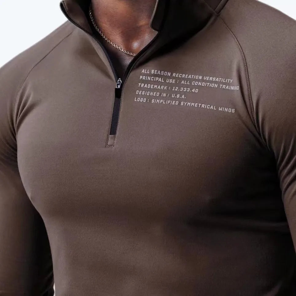 haut sport de course demi zippé pour hommes