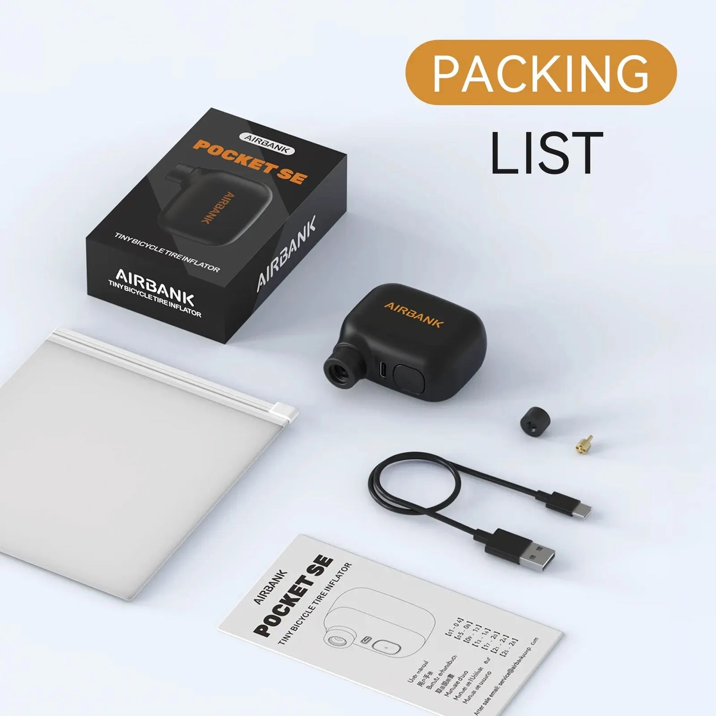 Mini pompe à vélo portable aste, 100PSI, 5V, Type-C,