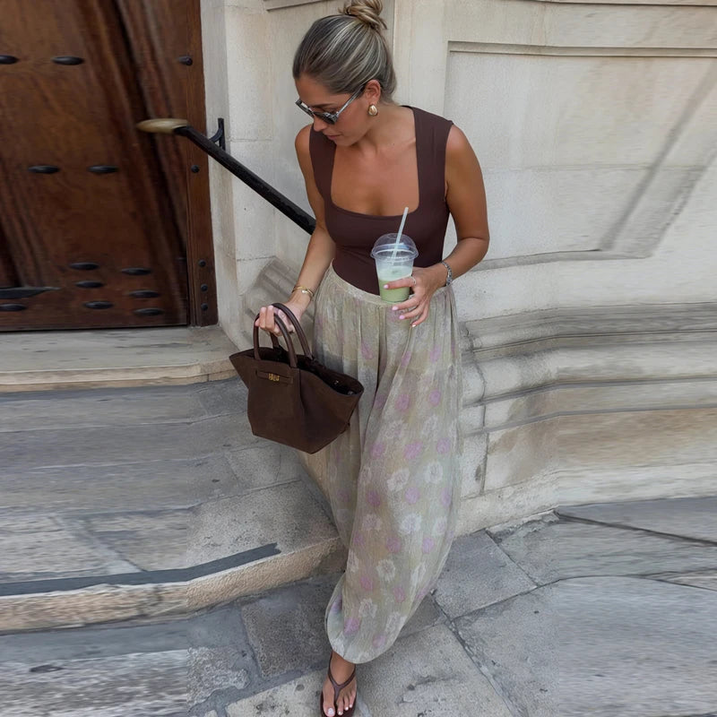 pantalon décontracté léger taille haute avec doublure
