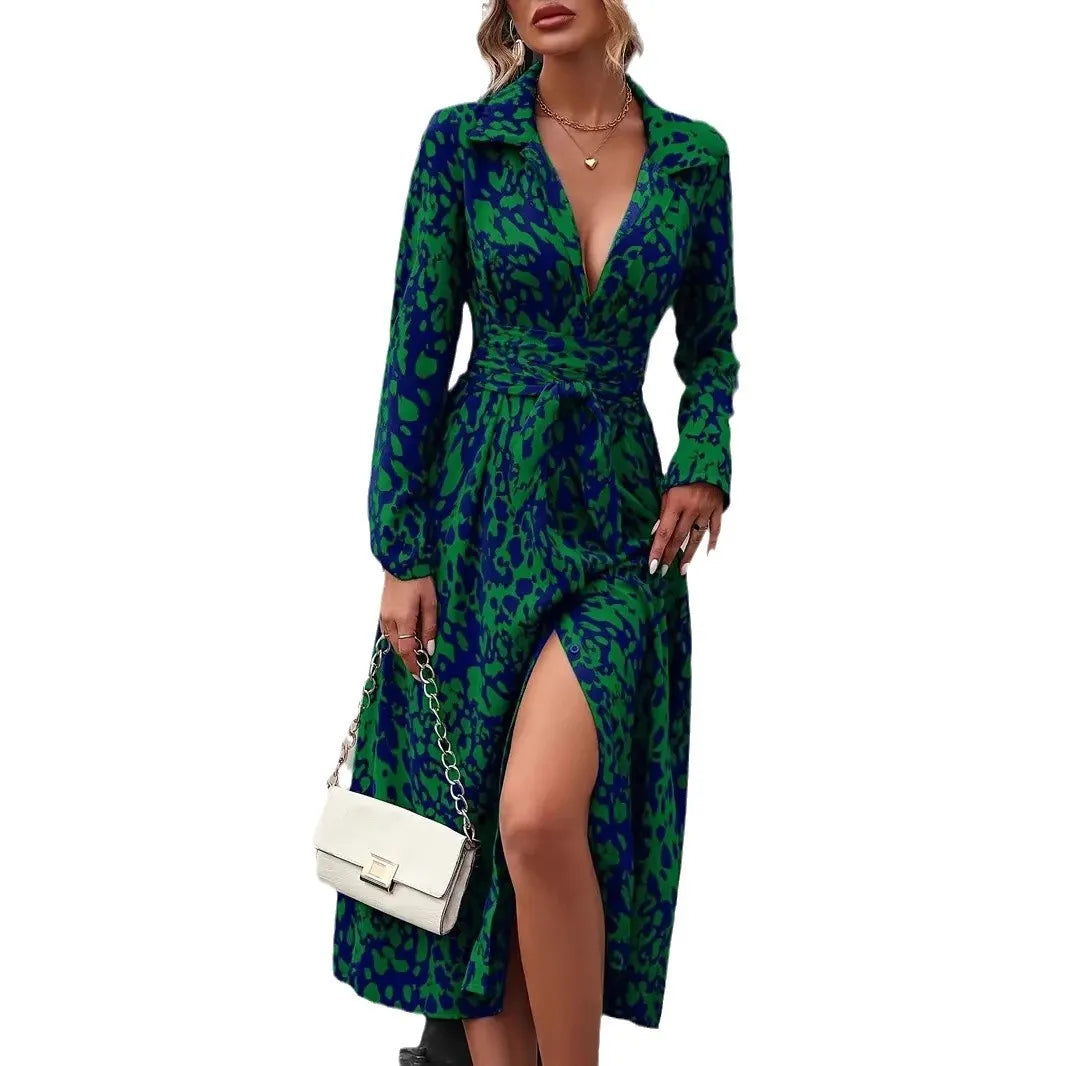 robe a manche longue décontracté style américaine