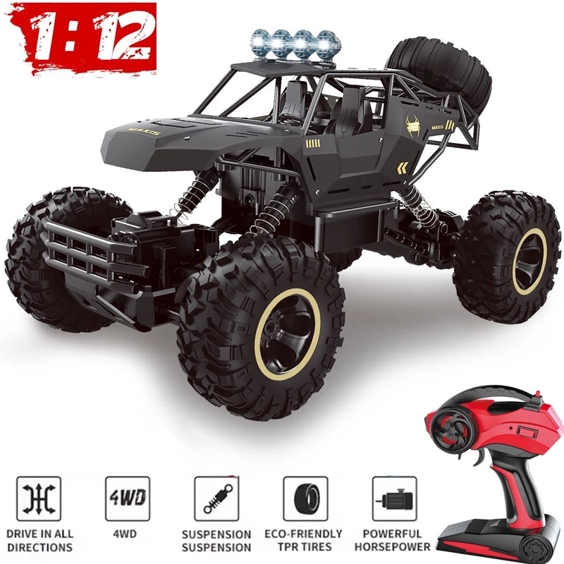 Voiture RC Buggy Tout-Terrain 1:12 LED 4WD Télécommandée Enfants - MONASTORESHOP.COM