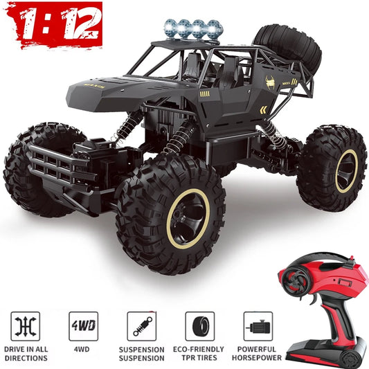 Voiture RC Buggy Tout-Terrain 1:12 LED 4WD Télécommandée Enfants - MONASTORESHOP.COM