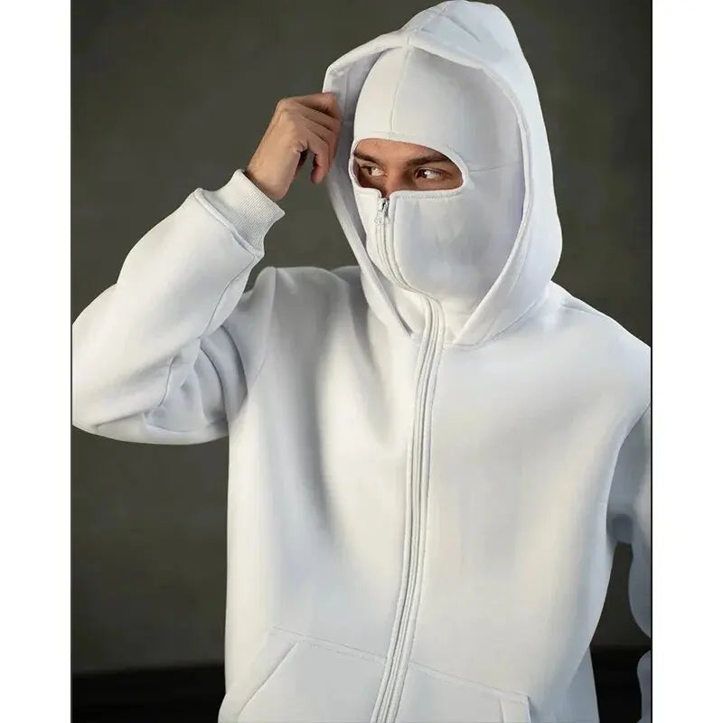 sweat a capuche+ masque zippé pour hommes/femmes