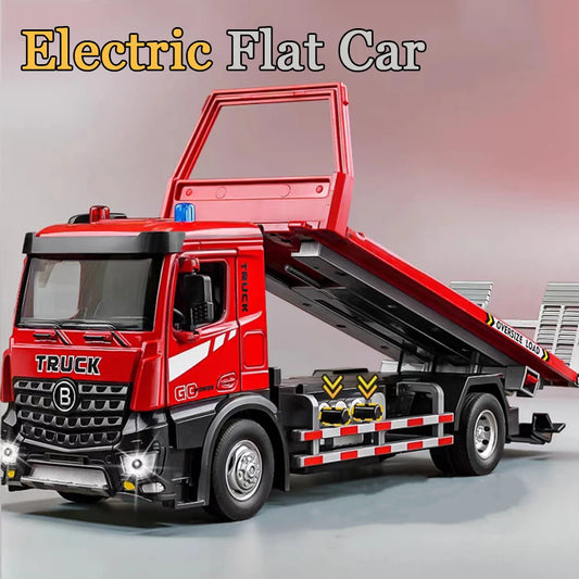 camion de dépannage au 1/24 en acier avec plateau arrière électrique/son et lumière